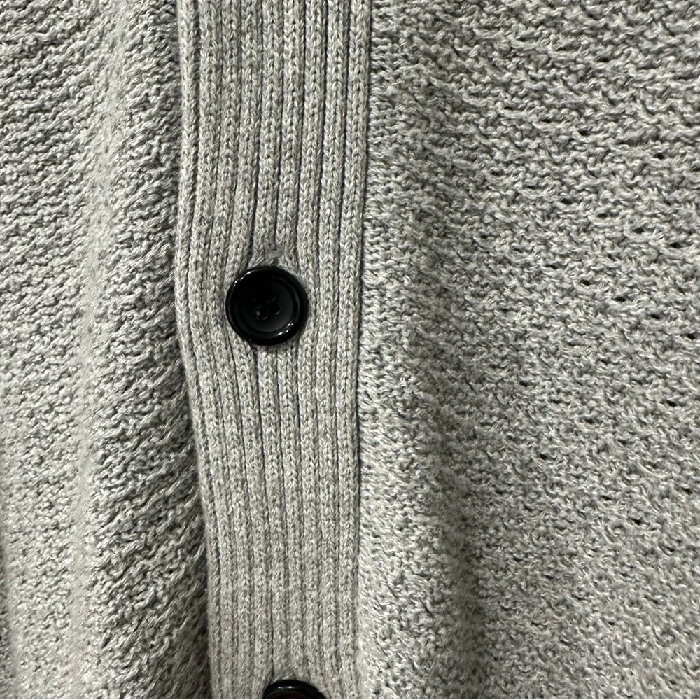 Rails Button Front Shawl Collar Cardigan Large Grey Preppy Heritage GUC READ